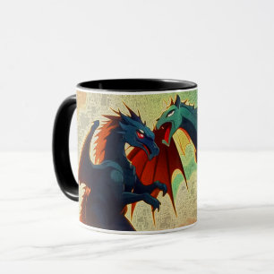 Mug Dragon contre Pégase - Art Fantastique
