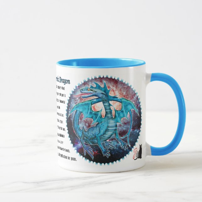 Mug Dragon cosmique Turquoise (Droite)