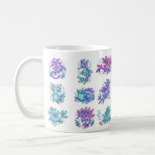 Mug Dragon de mer feuillu mignon Fantaisie océanique