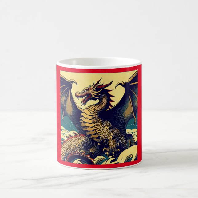 Mug Dragon européen Imaginaire - Bois coupé 1 (Centre)
