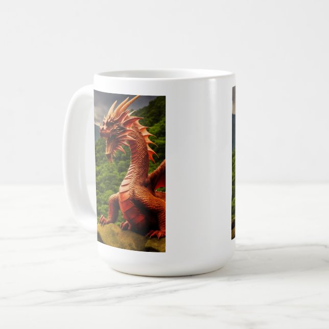 Mug Dragon rouge gallois - Symbole de force et d'hérit (Devant gauche)