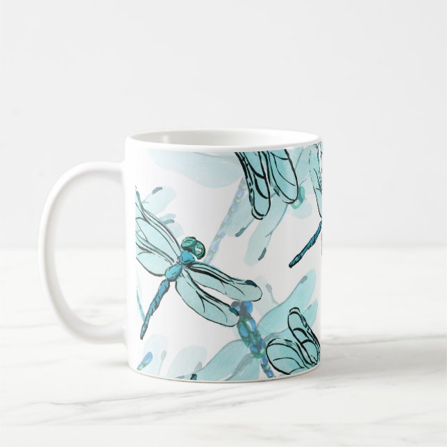 Mug Dragonflies élégantes : Aquarelle (Gauche)