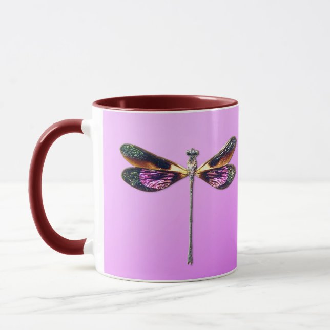 Mug Dragonfly - argent, or, violet et noir (Gauche)