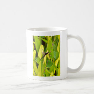 Mug Dragonfly Blue et noir sur l'herbe.