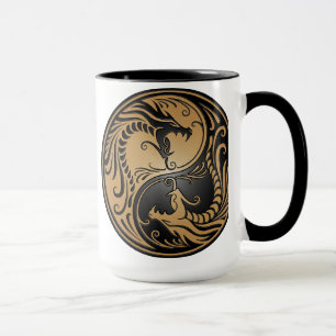 Mug Dragons, brun et noir de Yin Yang