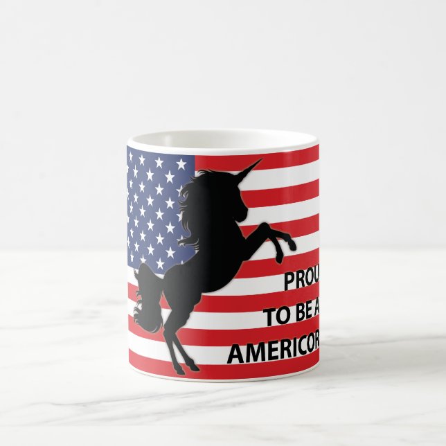 Mug Drapeau 4 juillet américain patriotique Unicorne É (Centre)