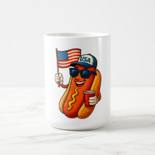 Mug Drapeau 4 juillet Hotdog Funny Patriotique USA