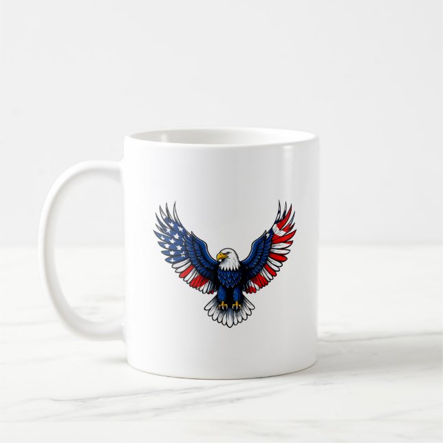 Mug Drapeau américain 4 juillet Aigle patriotique USA (Gauche)