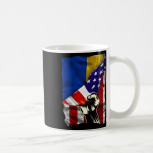 Mug Drapeau américain à moitié racines ukrainiennes Dr
