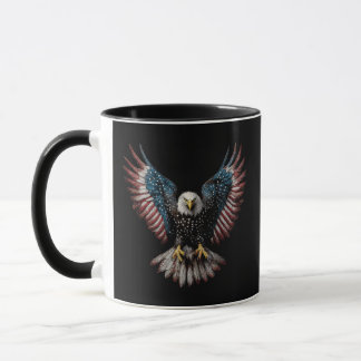 Mug Drapeau Américain Aigle chauve 4 juillet USA Patri