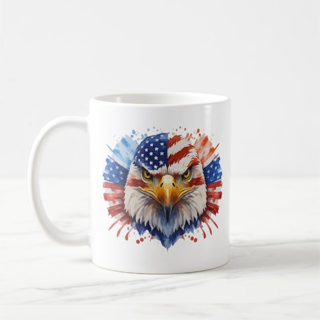 Mug Drapeau américain Bald Eagle (Gauche)