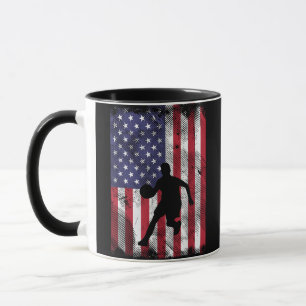 Mug Drapeau américain Basketball Vintage Patriotique B