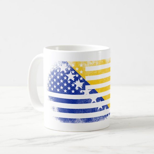 Mug Drapeau américain bosnien   Bosnie-Herzégovine (Devant gauche)