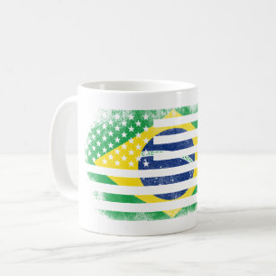 Mug Drapeau américain brésilien   Brésil et conception
