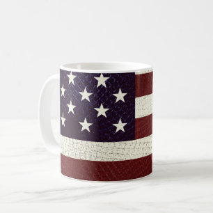 Mug Drapeau américain Crosshatch vintage étoiles et 