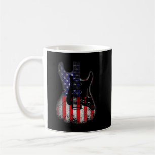 Mug Drapeau américain de la guitare rétro dévêtu 4 jui