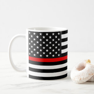 Mug Drapeau américain de la ligne rouge mince