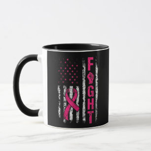Mug Drapeau américain de sensibilisation au cancer du 