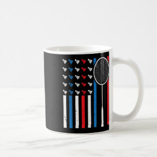 Mug Drapeau américain drôle avec navettes Badminto vin