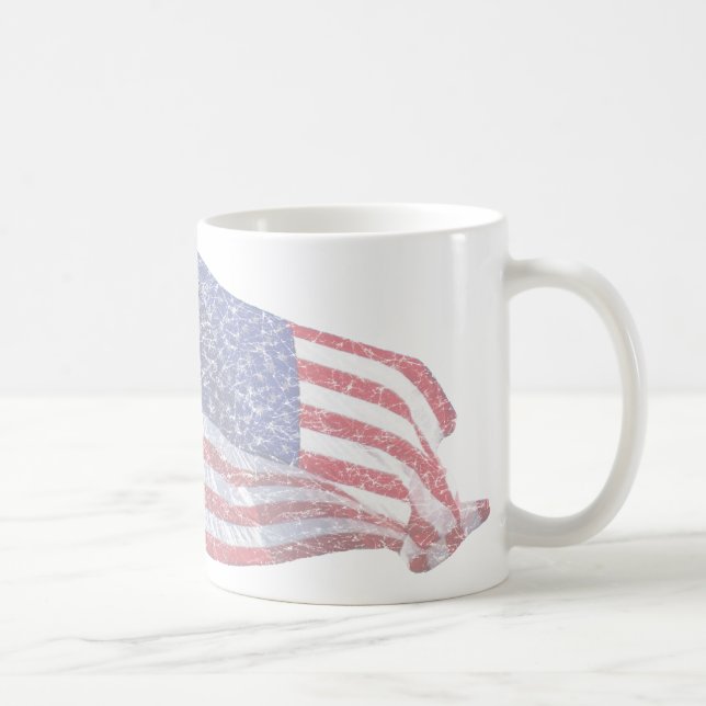 Mug Drapeau américain - en détresse (Droite)