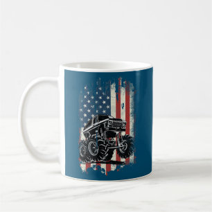 Mug Drapeau américain en détresse vintage camion monst