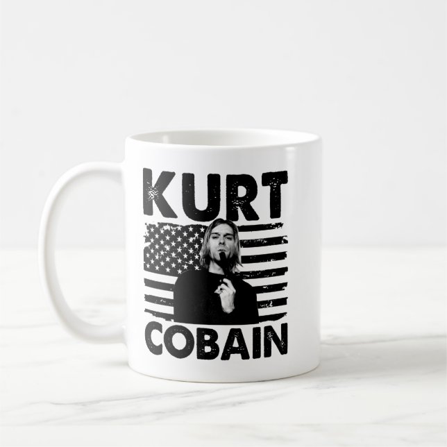 Mug Drapeau américain Kurt USA Cobain Music Cadeau (Gauche)