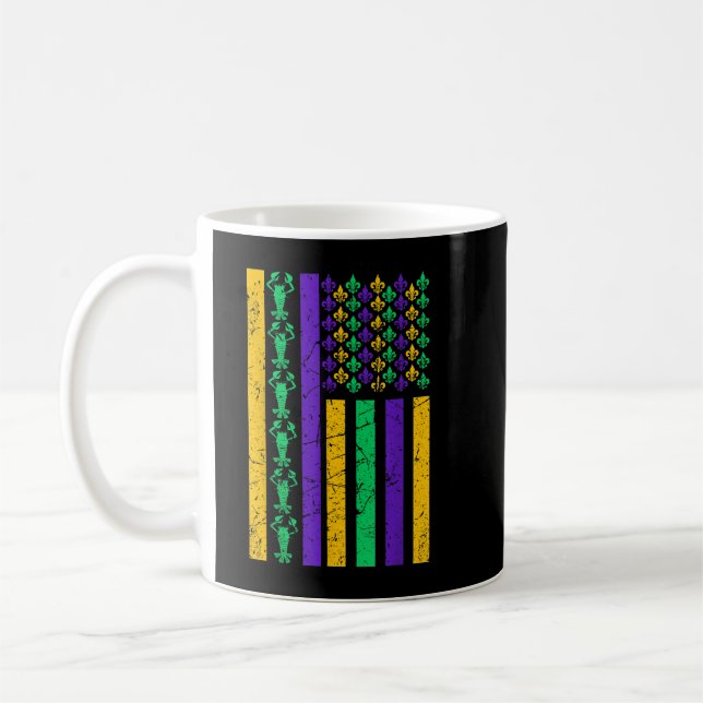 Mug Drapeau américain Mardi Gras Costume Mardi Gras Cr (Gauche)