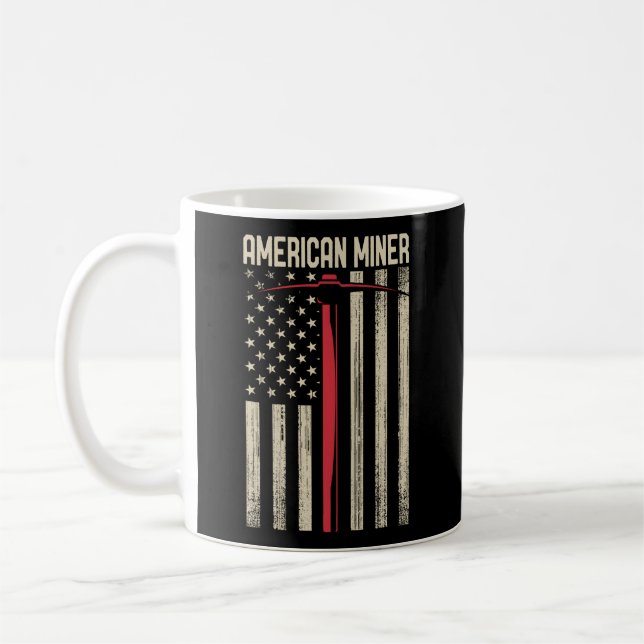 Mug Drapeau Américain Miner Usa Pour Un Mineur De Char (Gauche)
