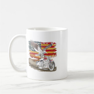 Mug Drapeau Américain Moto Usa Flag Biker Rétro