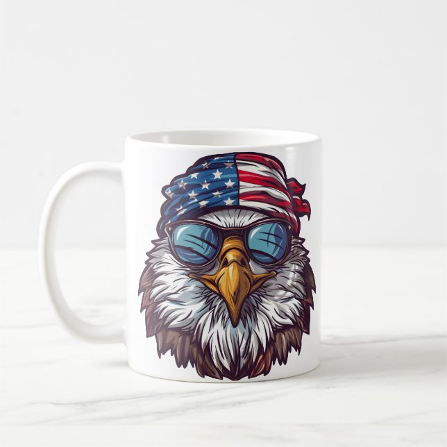 Mug Drapeau américain Patriotic Bald Eagle (Gauche)