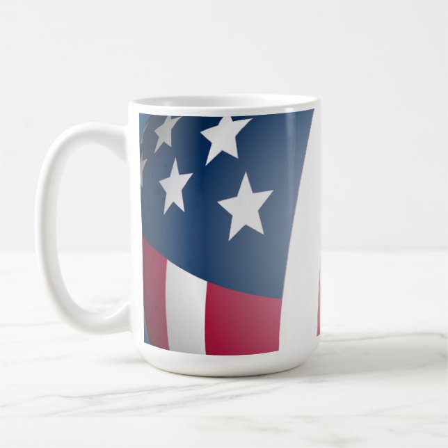 Mug Drapeau américain patriotique Cool étoiles et rayu (Gauche)