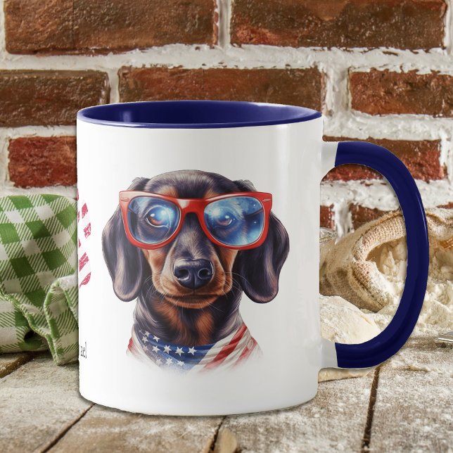 Mug Drapeau américain patriotique Dachshund Chien (Créateur téléchargé)