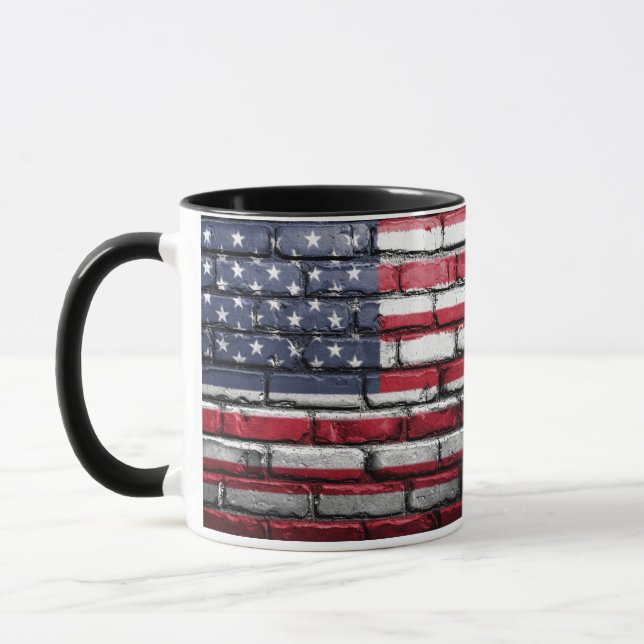 Mug Drapeau américain patriotique sur le mur (Gauche)