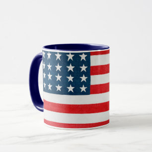 Mug Drapeau américain patriotique vintage, Quatre juil