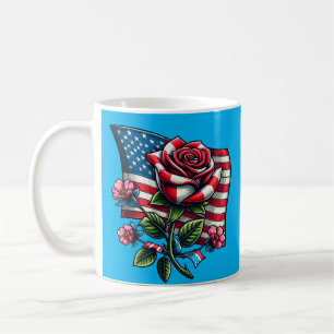 Mug Drapeau américain rose Patriotique Art