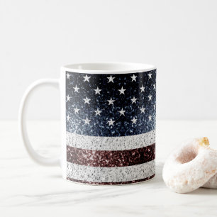 Mug Drapeau américain rouge vintage bleu brillant part