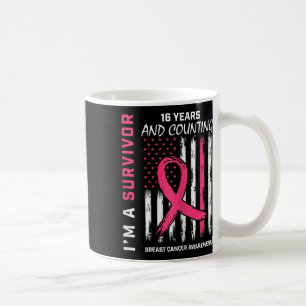 Mug Drapeau américain - Sensibilisation rose 16 ans
