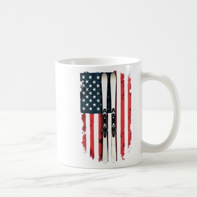 Mug Drapeau américain Ski alpin _6 (Droite)