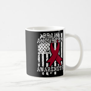 Mug Drapeau Américain - Survivant d'anévrisme cérébral