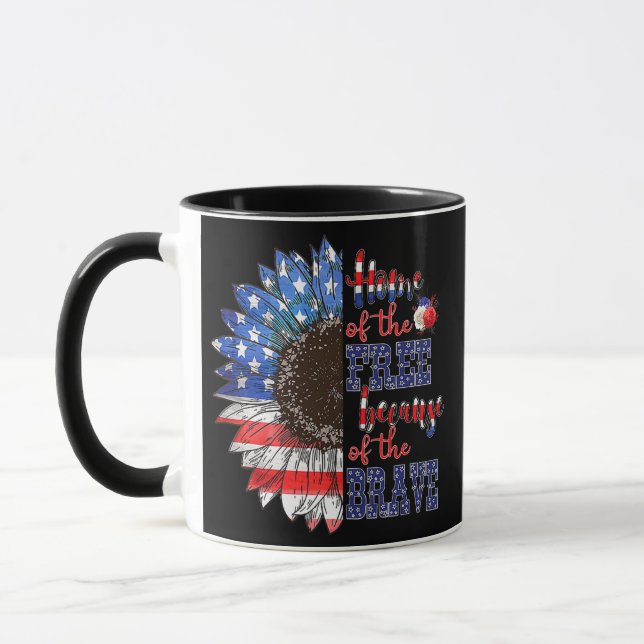 Mug Drapeau américain Tournesol patriotique 4 juillet (Gauche)