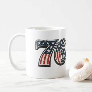 Mug Drapeau américain vintage 1776 Numéro 76 Patriotiq