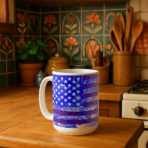Mug Drapeau américain vintage des années 60 Art psyché
