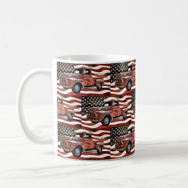 Mug Drapeau américain vintage Red Truck (Gauche)