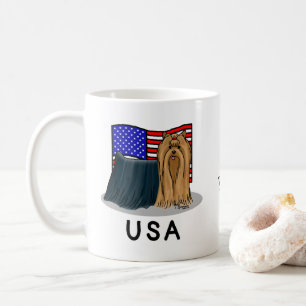 Mug Drapeau américain Yorkshire Terrier (Yorkie) Chien