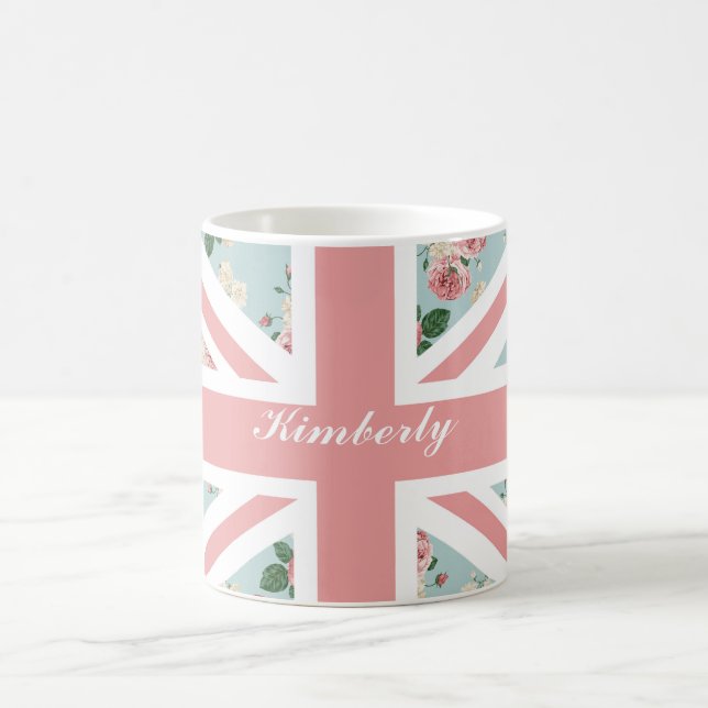 Mug Drapeau anglais d'Union Jack de roses (Centre)