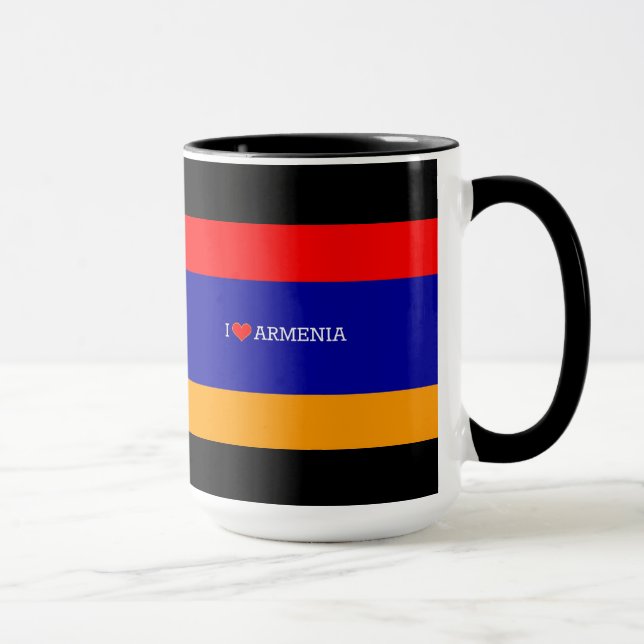 Mug Drapeau arménien : J'aime l'Arménie (Droite)