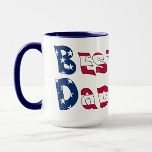 Mug Drapeau Best Papa Ever USA