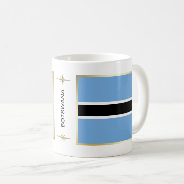 Mug Drapeau Botswana + Musique de carte (Devant droit)