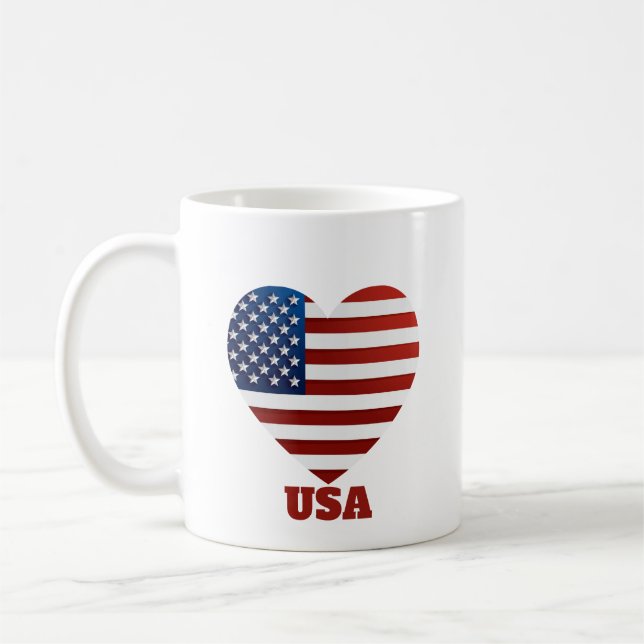 Mug Drapeau cardiaque américain (Gauche)