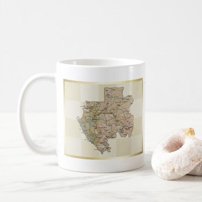 Mug Drapeau + Carte du Gabon (Avec donut)